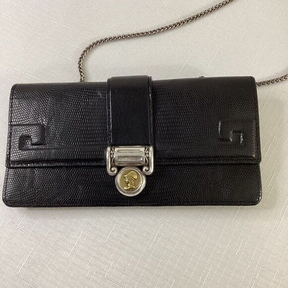 Brighton Black Leather Crossbody Wallet with Detachable Chain Strap - Picture 2 of 12